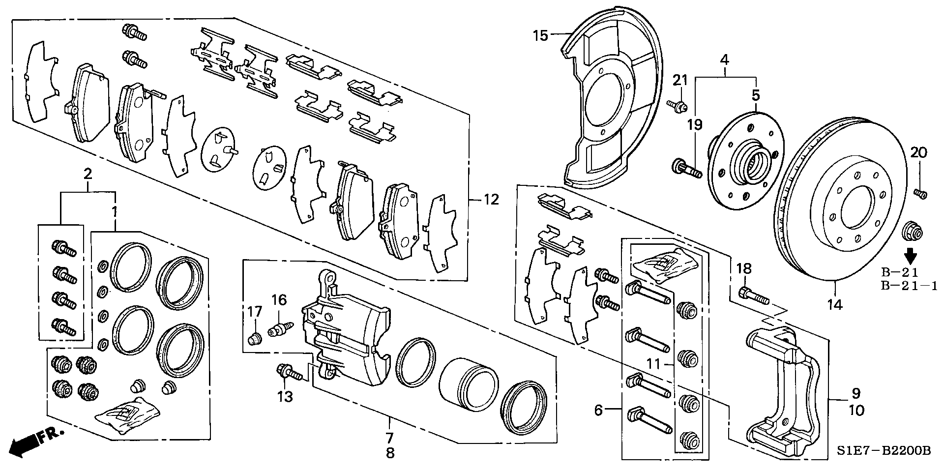 Honda 01463-ST3-E01 - Repair Kit, brake caliper www.autospares.lv