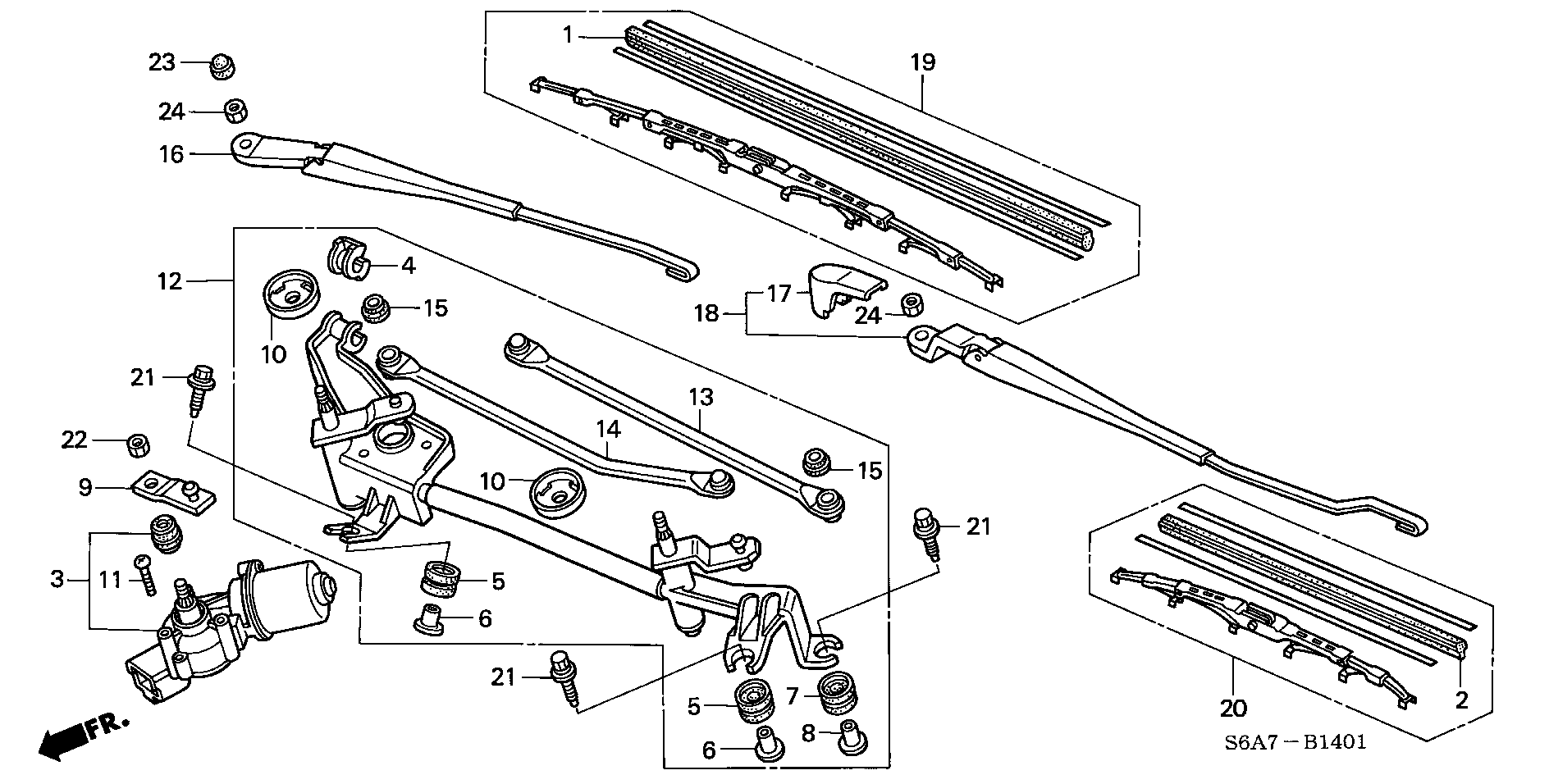 Honda 76630S5SE01 - Stikla tīrītāja slotiņa autospares.lv