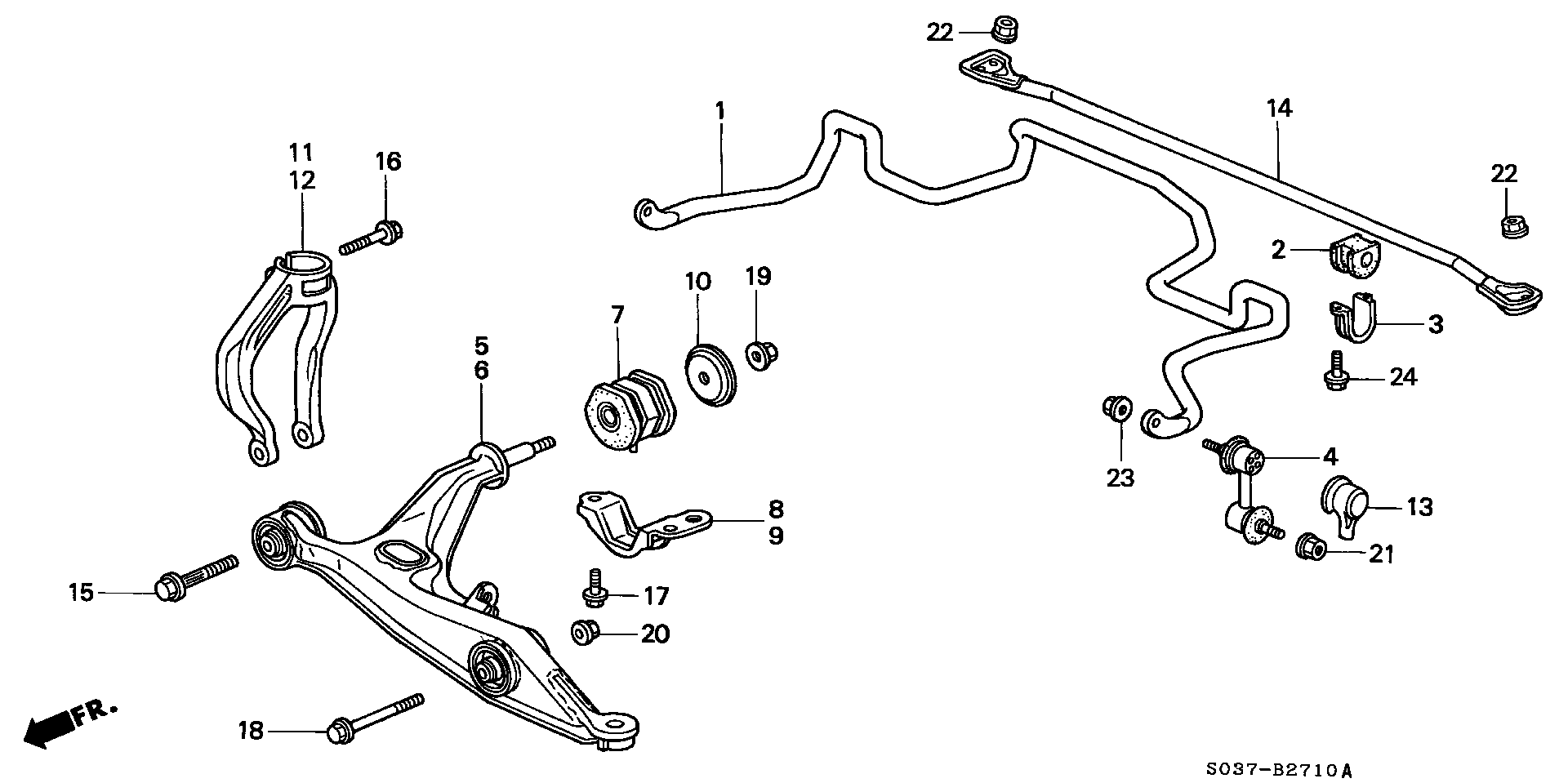 Honda 51350-S04-G10 - Neatkarīgās balstiekārtas svira, Riteņa piekare autospares.lv