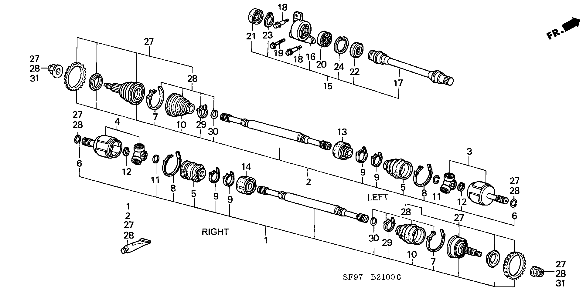 Honda 44333-SF1-013 - Пыльник, приводной вал www.autospares.lv