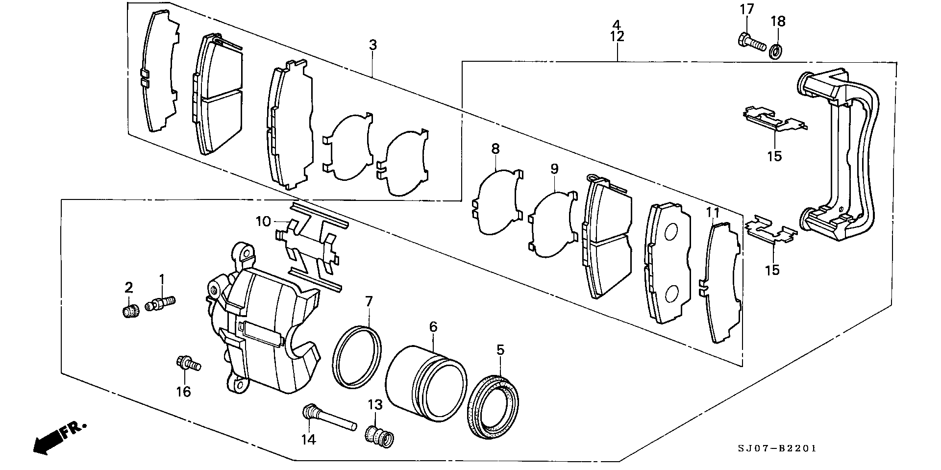 Honda 45022-SD4-A10 - Brake Pad Set, disc brake www.autospares.lv