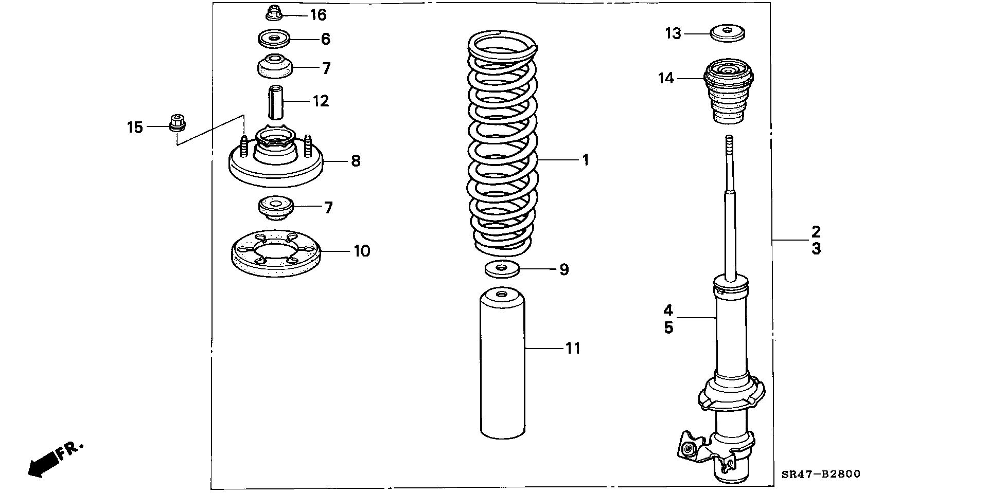 Honda 51602SR3A22 - Shock Absorber www.autospares.lv