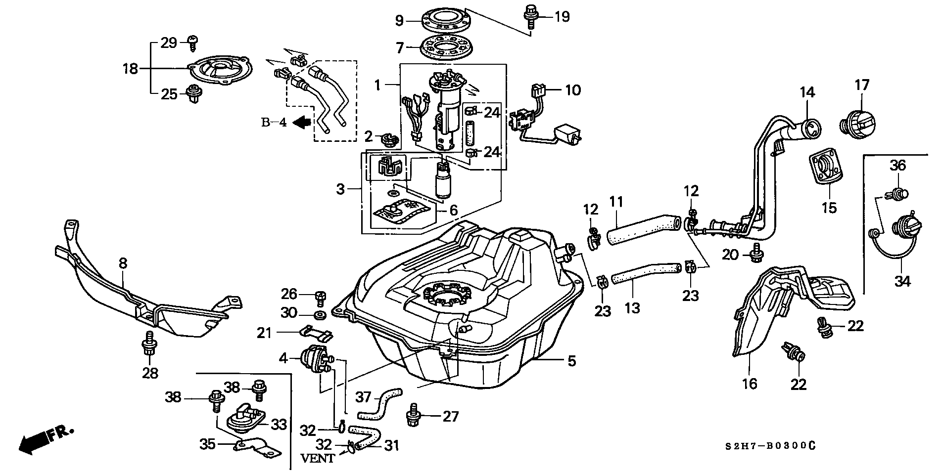 Honda 16010-S2H-G00 - Degvielas filtrs www.autospares.lv