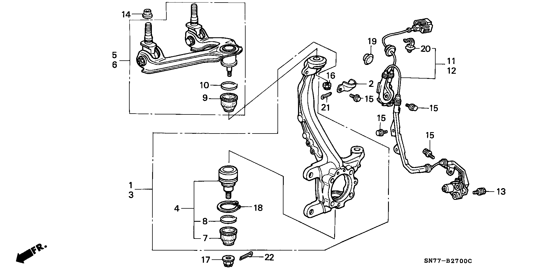 Honda 51460-SN7-003 - Neatkarīgās balstiekārtas svira, Riteņa piekare www.autospares.lv