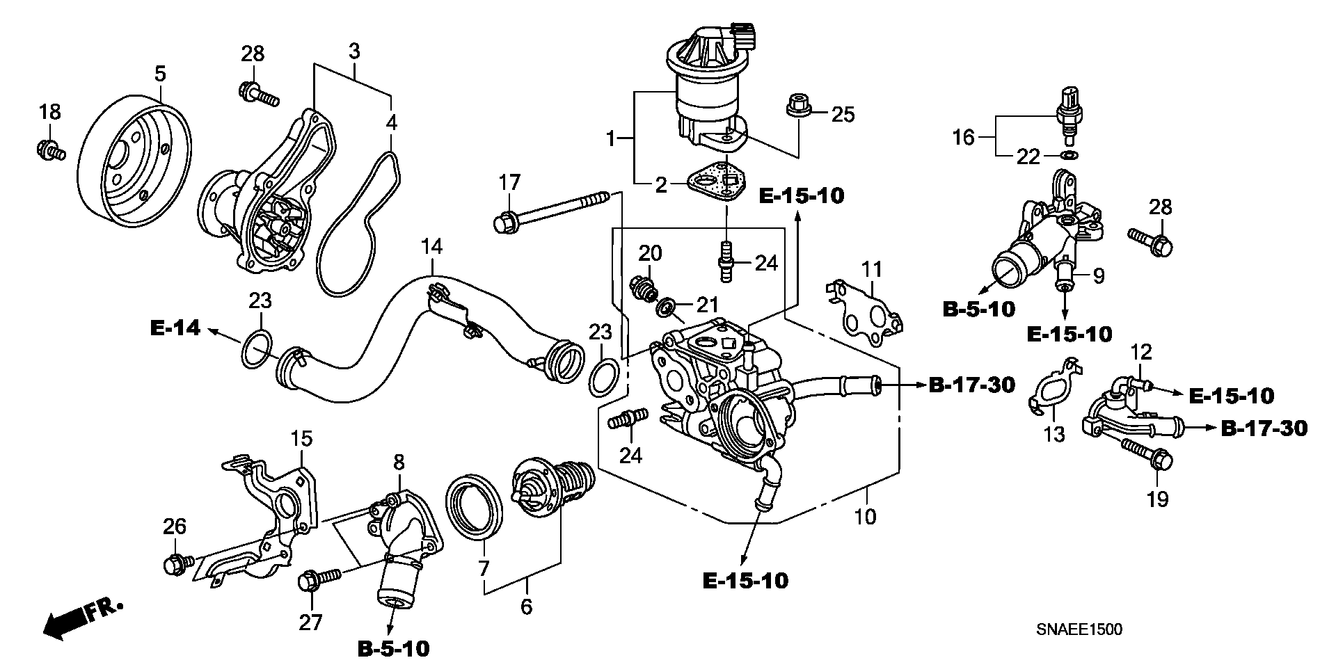 Honda 19301-RNA-305 - Термостат охлаждающей жидкости / корпус www.autospares.lv