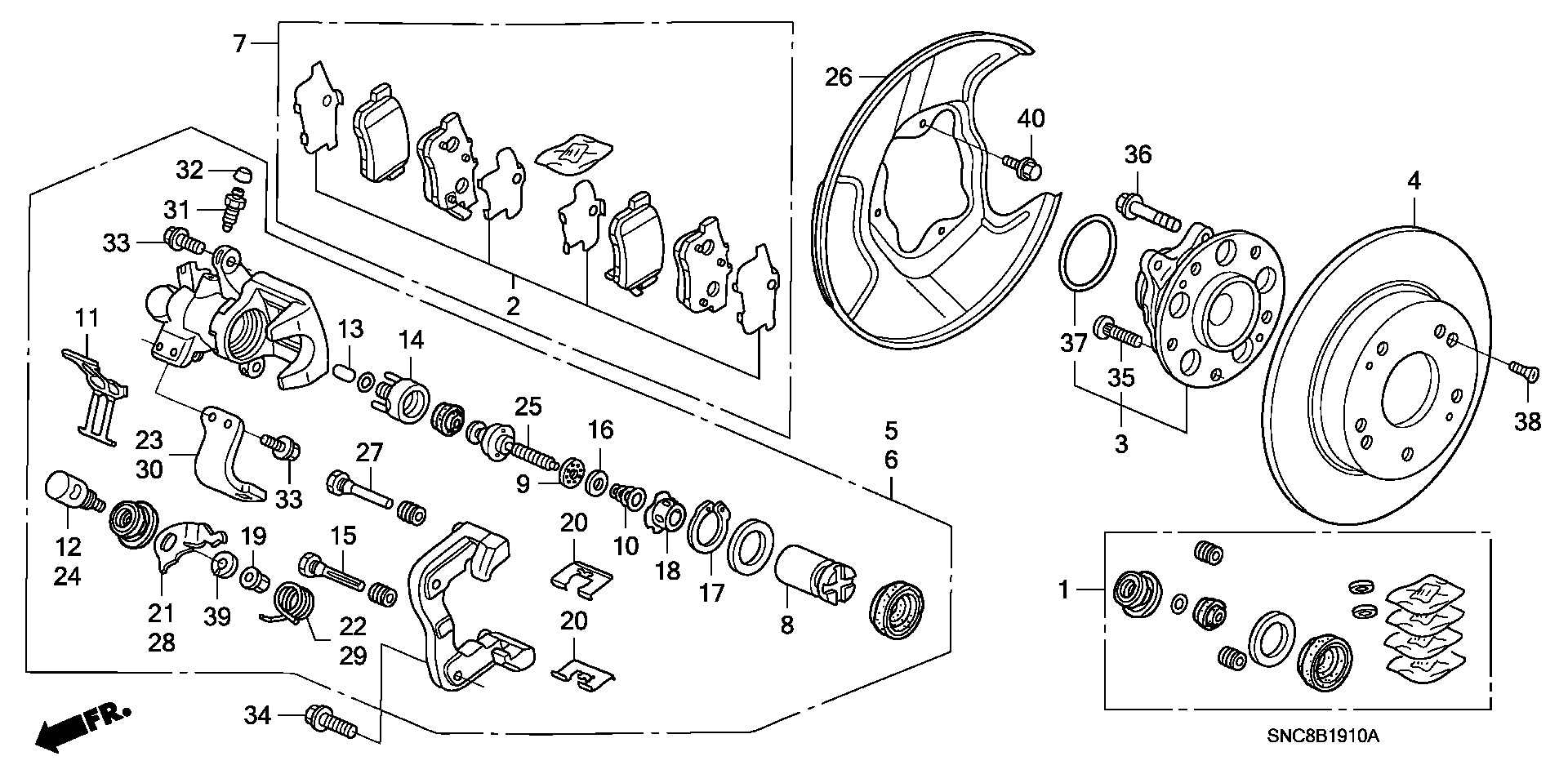 Honda 43022-S5A-J00 - Тормозные колодки, дисковые, комплект www.autospares.lv