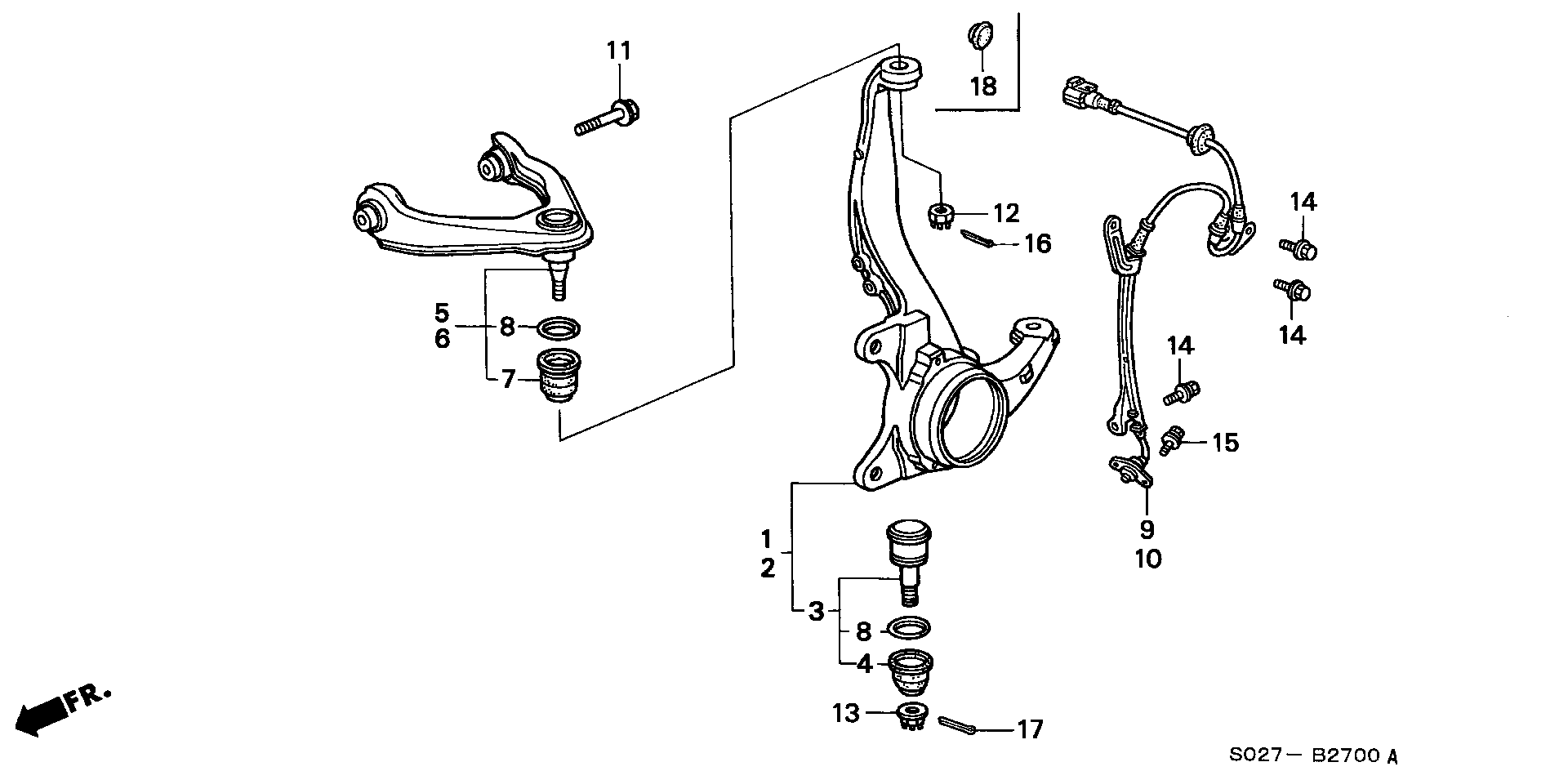 Honda 51450-S01-023 - Neatkarīgās balstiekārtas svira, Riteņa piekare autospares.lv