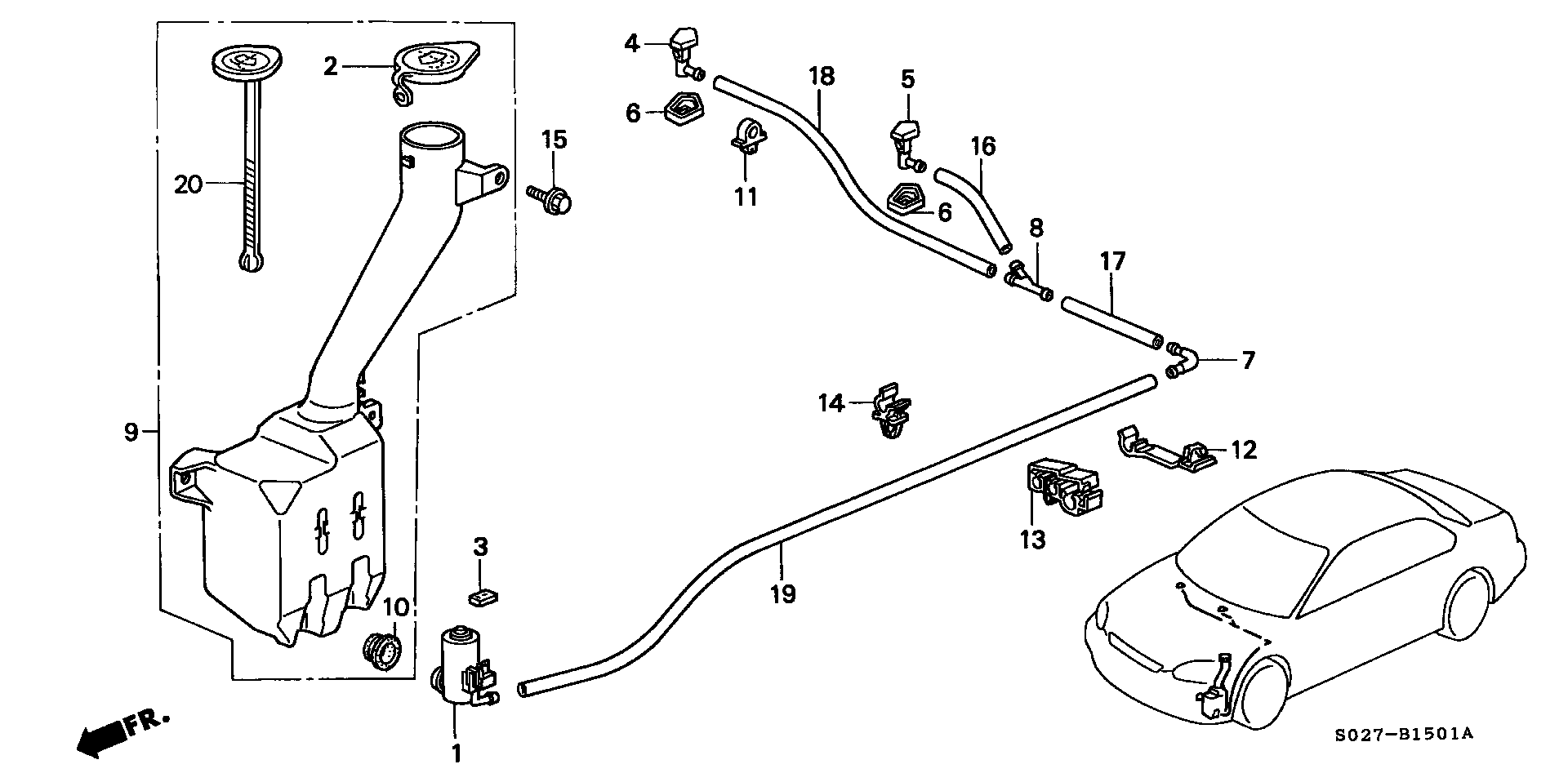 Honda 38512SC4673 - Ūdenssūknis, Stiklu tīrīšanas sistēma www.autospares.lv