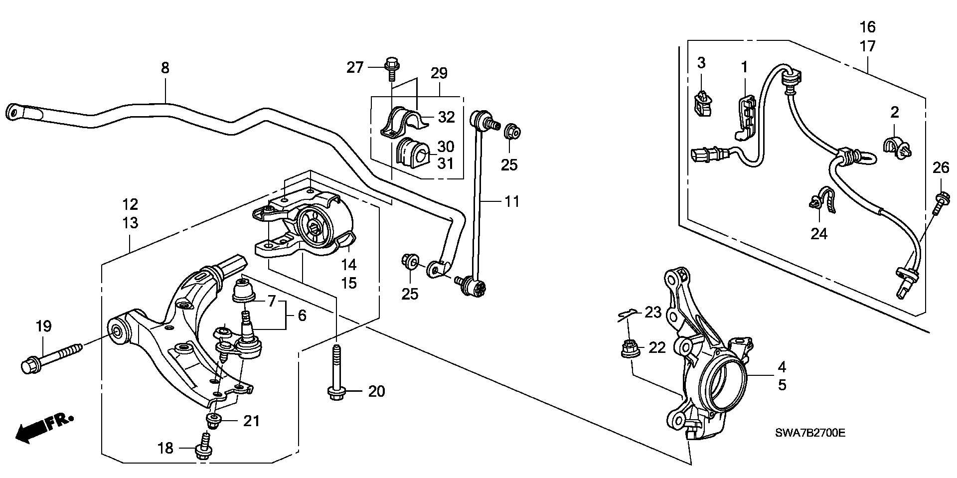 Honda 51395-SWA-E01 - Piekare, Šķērssvira autospares.lv