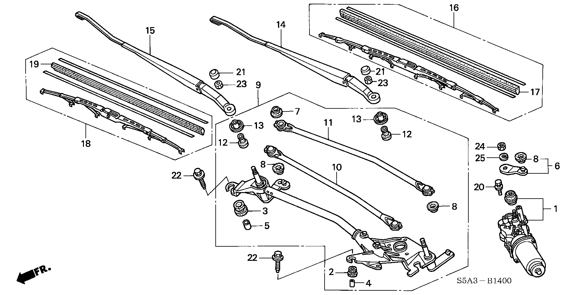 Honda 76620-S5A-A01 - BLADE, WINDSHIELD WIPER (525MM) autospares.lv