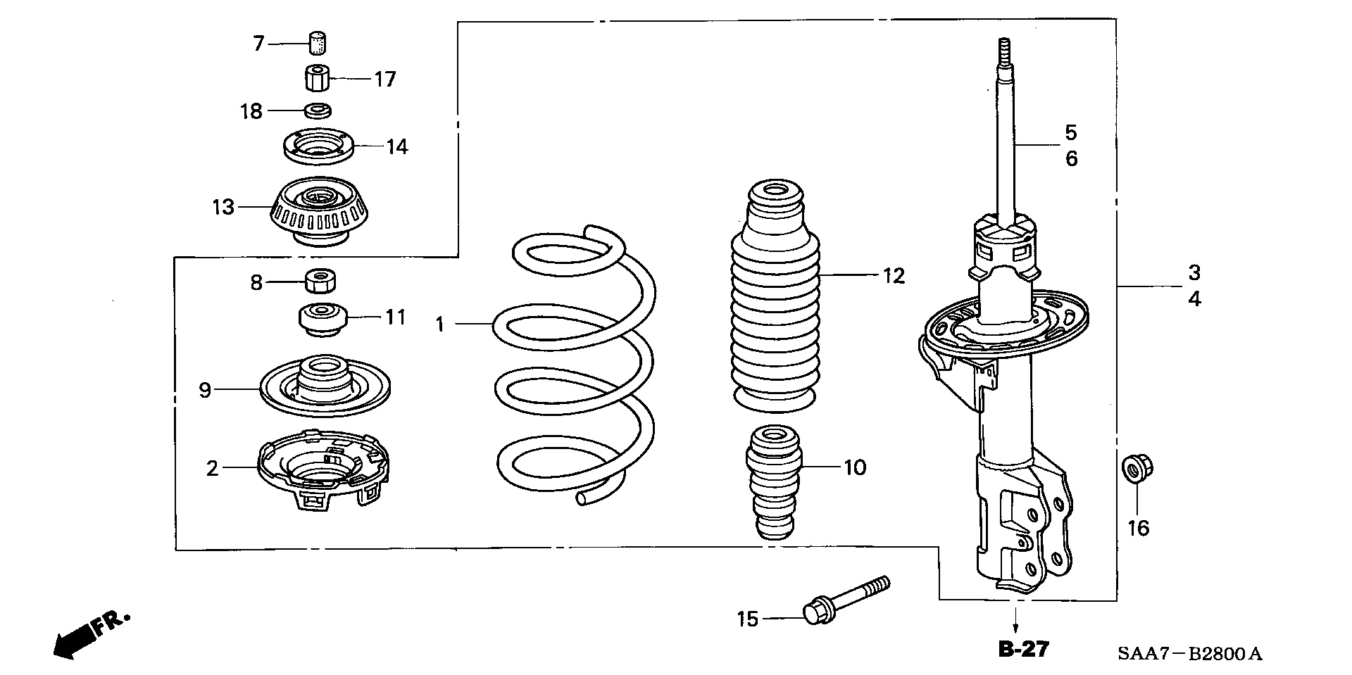 Honda 51601-SAA-E02 - Shock Absorber www.autospares.lv