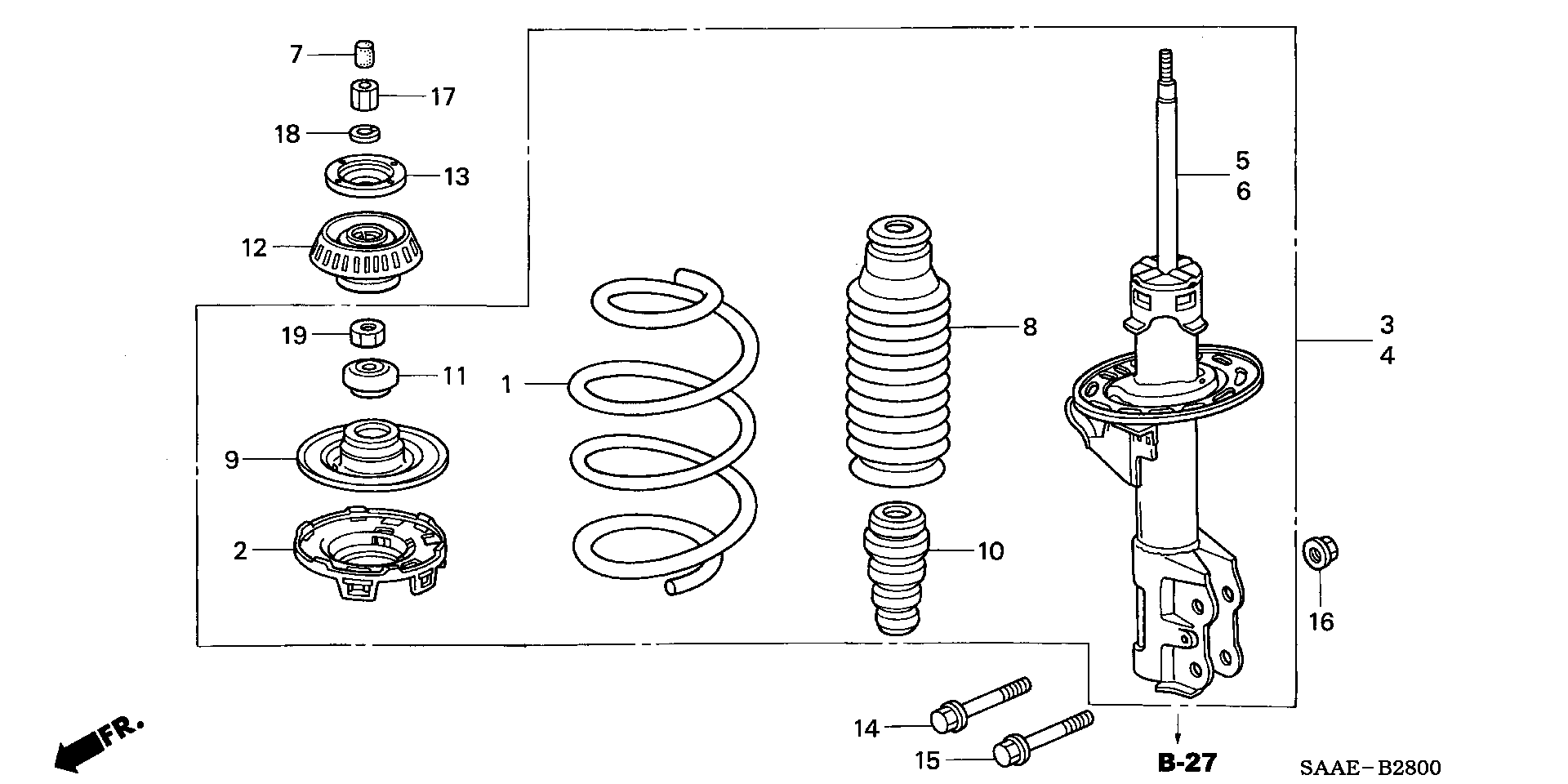 Honda 51726-SAA-003 - Rolling Bearing, suspension strut support mounting www.autospares.lv