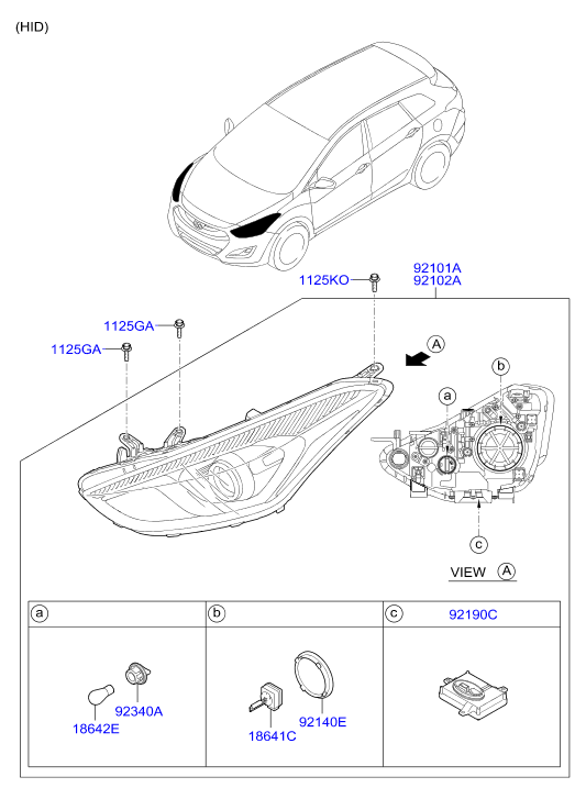 KIA 921662V000 - Bulb, daytime running light www.autospares.lv