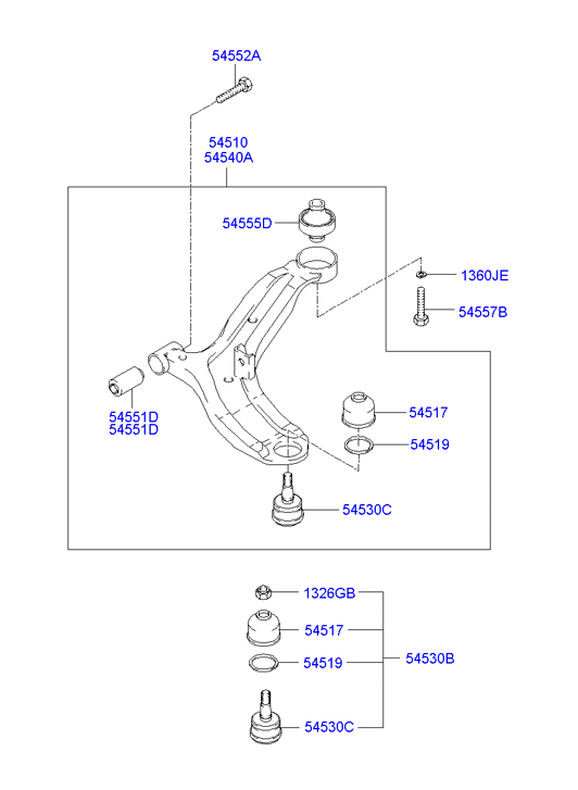 KIA 54530-25000 - Ball Joint www.autospares.lv