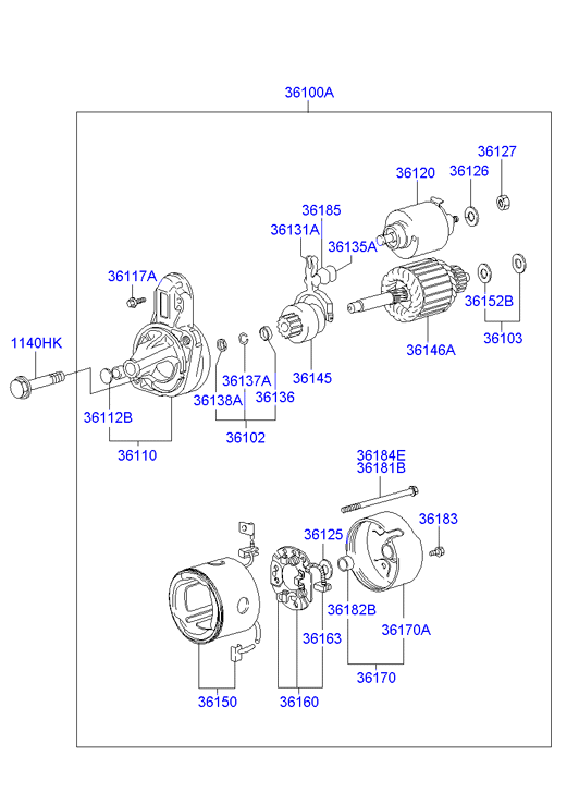 KIA 36100-22855 - Стартер www.autospares.lv