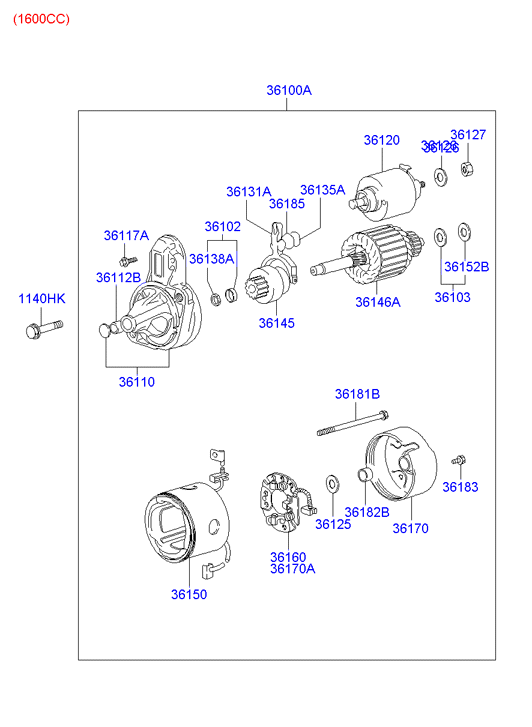 KIA 36100-23100 - Starteris www.autospares.lv