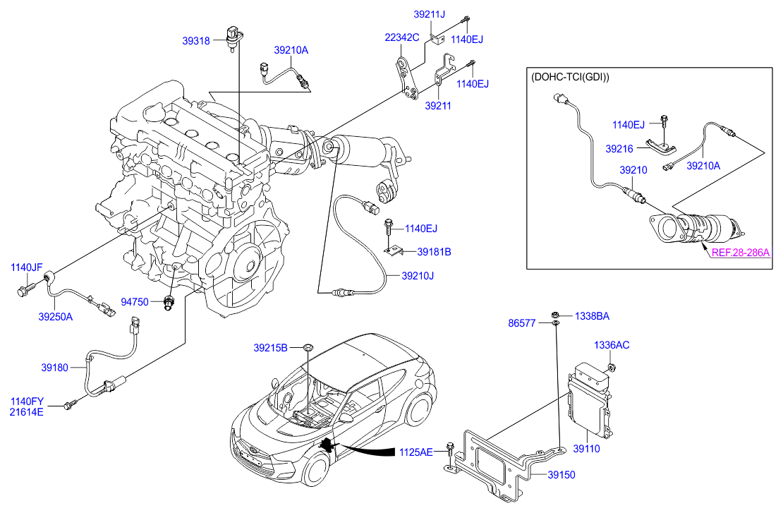 Hyundai 39210-2B250 - Лямбда-зонд, датчик кислорода www.autospares.lv