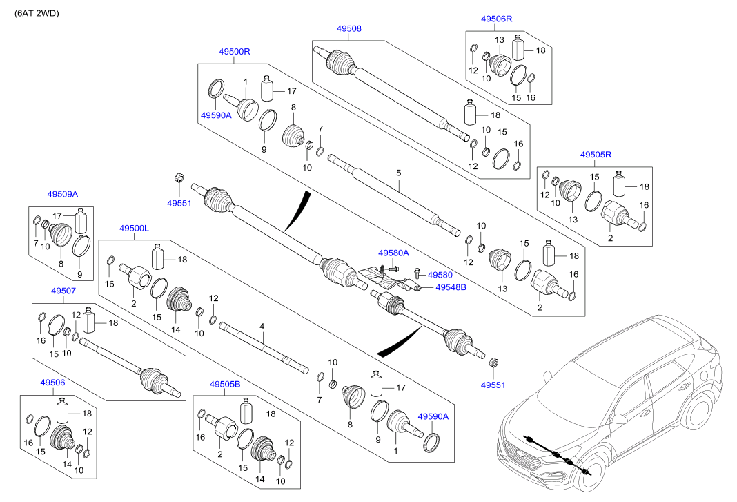 Hyundai 49541-D7050 - Putekļusargs, Piedziņas vārpsta autospares.lv