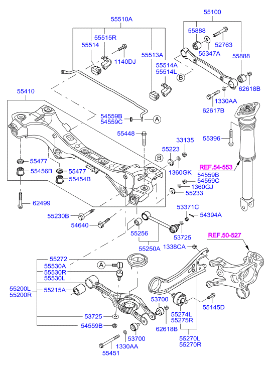 Hyundai 55256 3R000 - Piekare, Šķērssvira www.autospares.lv