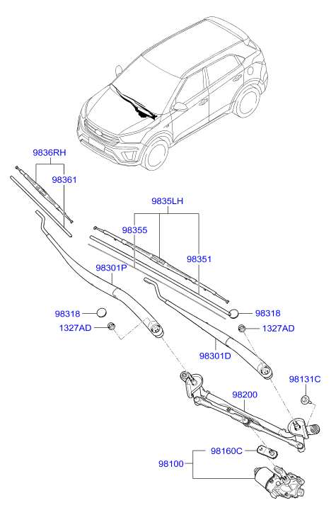 Hyundai 983503X000 - Stikla tīrītāja slotiņa autospares.lv