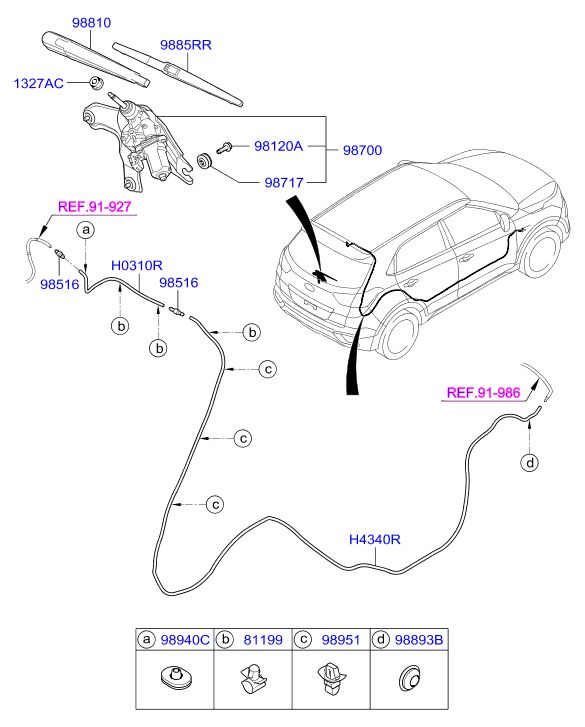 Hyundai 98850 1R000 - Stikla tīrītāja slotiņa www.autospares.lv