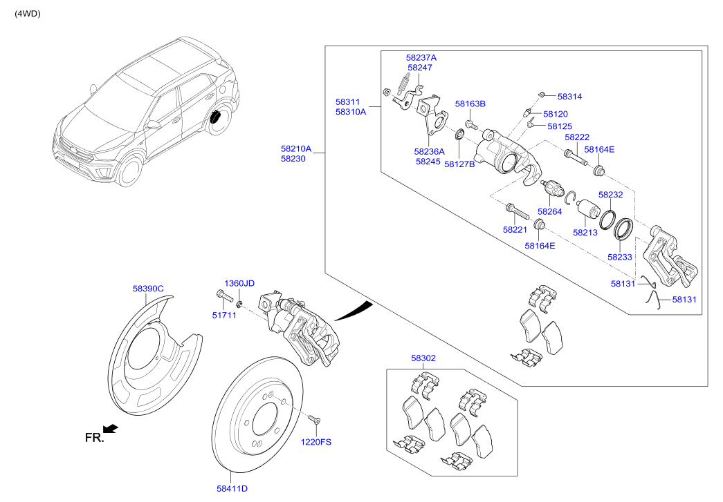 KIA 58302M0A10 - Brake Pad Set, disc brake www.autospares.lv