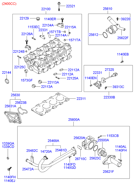 Hyundai 22321-4A000 - Cilindru galvas skrūve www.autospares.lv