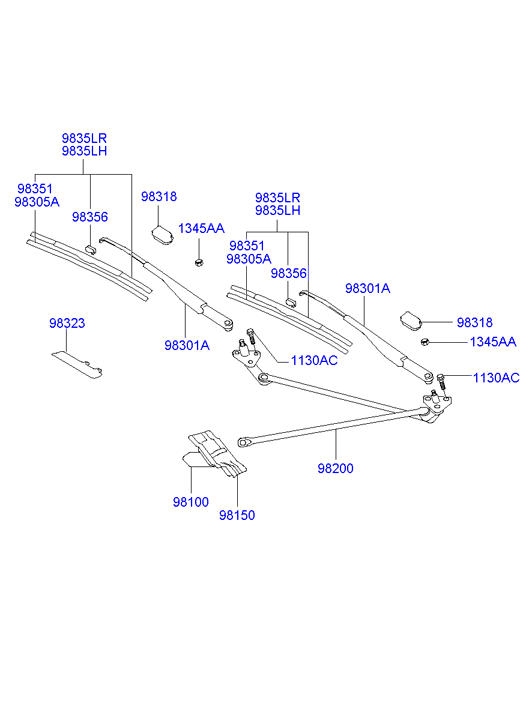 Hyundai 983604A500 - Stikla tīrītāja slotiņa autospares.lv