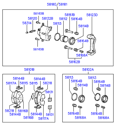 KIA 58101-34A10 - Brake Pad Set, disc brake www.autospares.lv