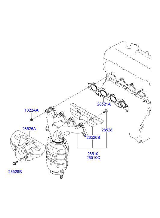 Hyundai 2851023AF0 - Katalizators autospares.lv