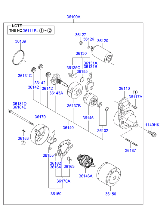 KIA 3610023161 - Starteris autospares.lv