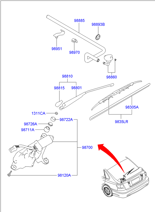 Hyundai 9836037000 - Wiper Blade www.autospares.lv