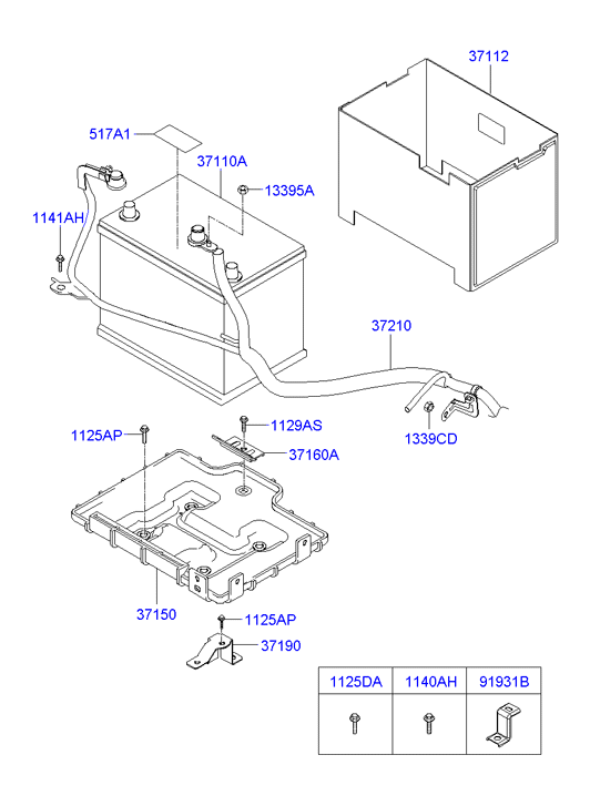 Hyundai 371100N200 - Starter Battery www.autospares.lv