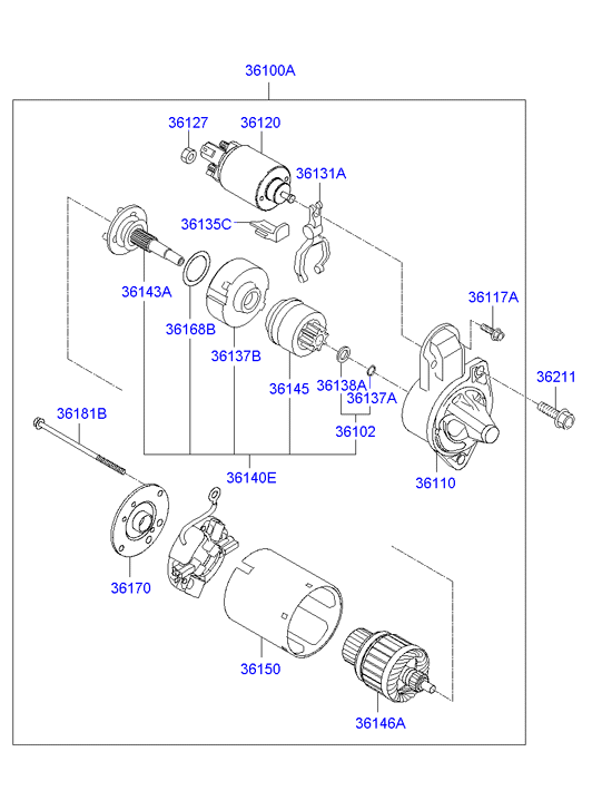 Hyundai 361002A300 - Starter www.autospares.lv