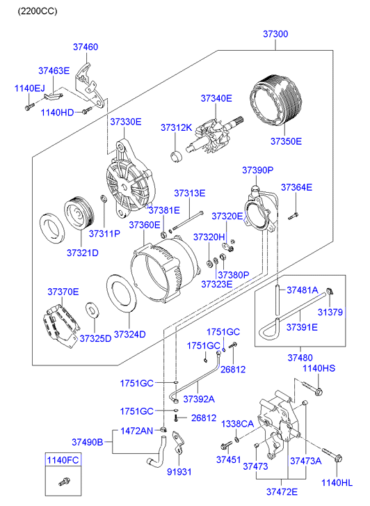 Hyundai (BEIJING) 37300-27030 - Ģenerators autospares.lv