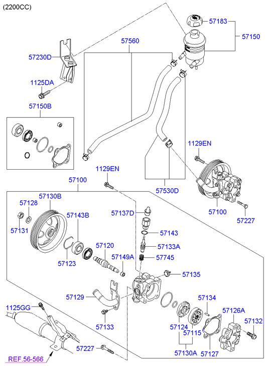 Hyundai 57143-3A000 - Подшипник ступицы колеса, комплект www.autospares.lv