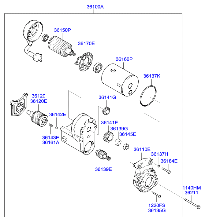 Hyundai 3610027011 - Starteris www.autospares.lv