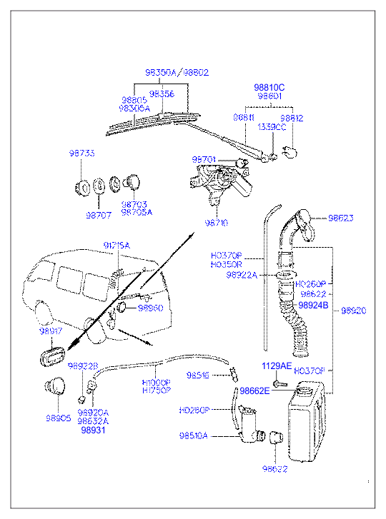 Hyundai 9836002000 - Щетка стеклоочистителя www.autospares.lv