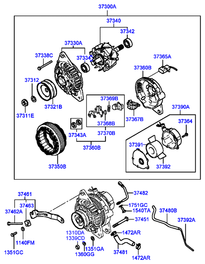 Hyundai (BEIJING) 37300-42356 - Ģenerators autospares.lv