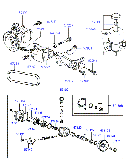 KIA 57181 4A000 - V-Ribbed Belt www.autospares.lv