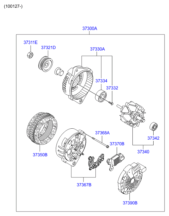 Hyundai 37300-02570 - Генератор www.autospares.lv