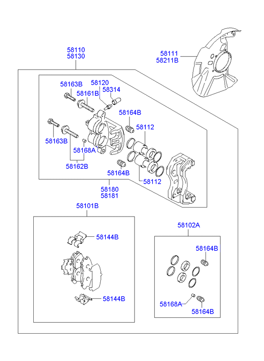 Hyundai 581114A200 - Отражатель, защита, тормозной диск www.autospares.lv