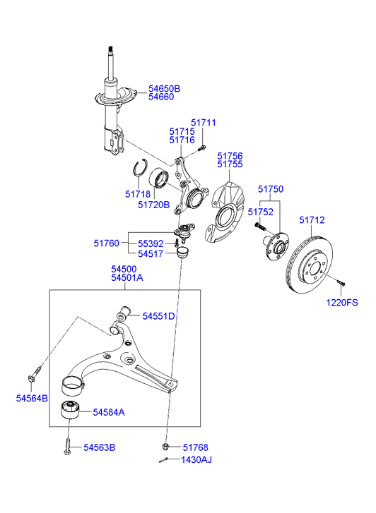 KIA 54584-1G000 - Piekare, Šķērssvira autospares.lv