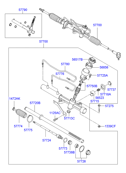 KIA 57755-1C000 - Inner Tie Rod, Axle Joint www.autospares.lv