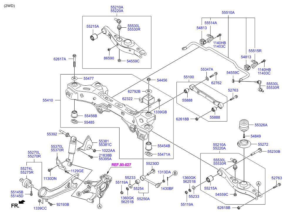 KIA 55118 2W100 - Piekare, Šķērssvira www.autospares.lv