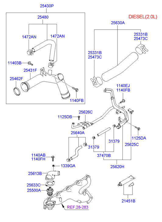 Hyundai 25500-38001 - Термостат охлаждающей жидкости / корпус www.autospares.lv