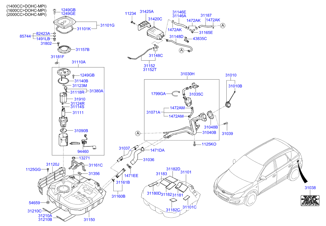 KIA 312111H000 - Band assy - fuel tank, rh www.autospares.lv