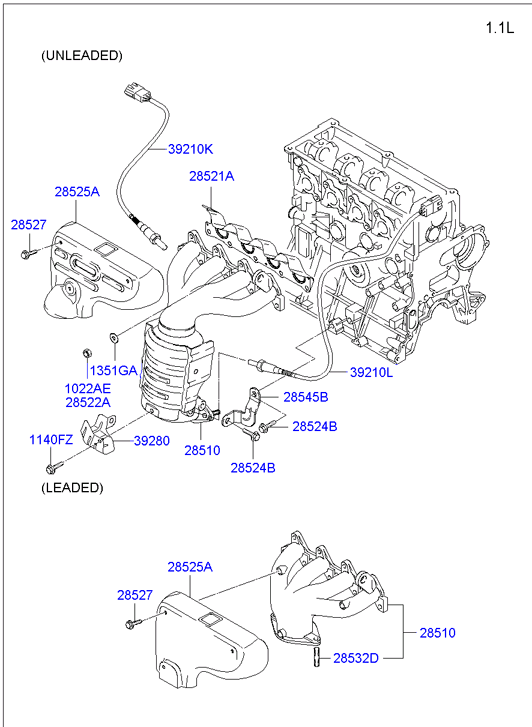 KIA 1022508003 - Uzgrieznis, Izplūdes kolektors www.autospares.lv