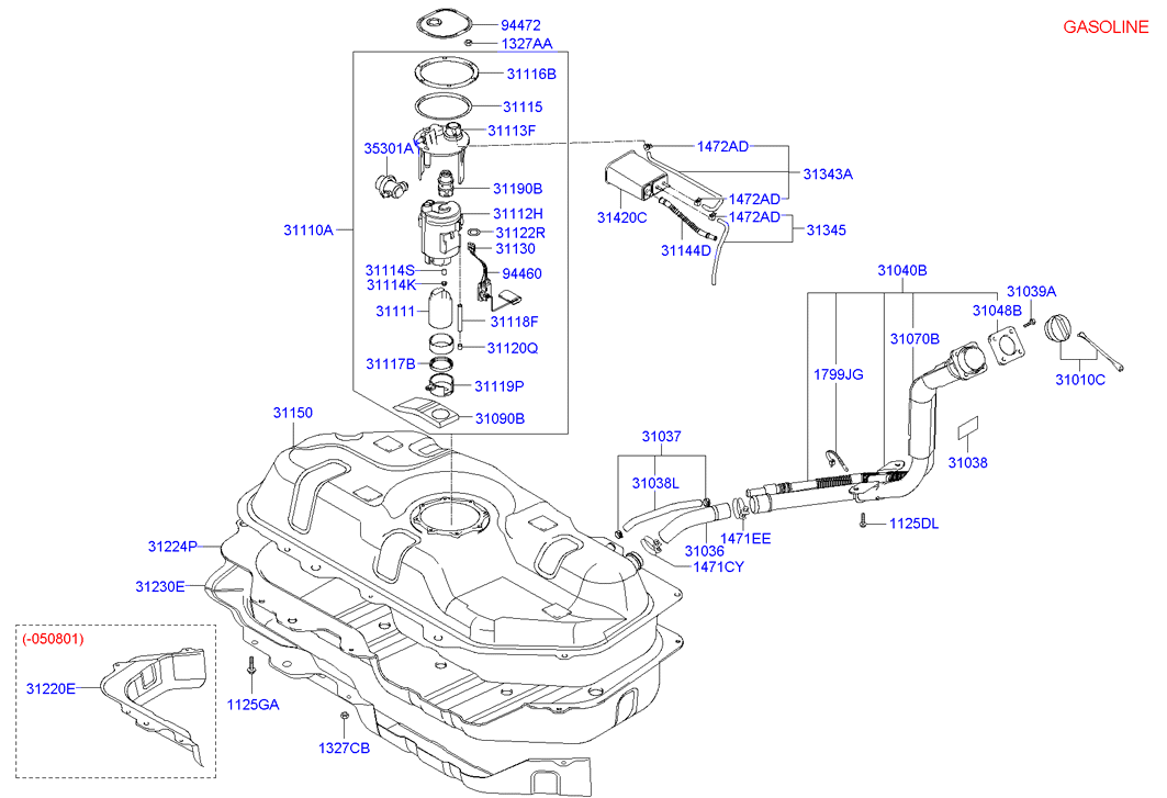 Hyundai 311112D460 - Degvielas sūknis www.autospares.lv