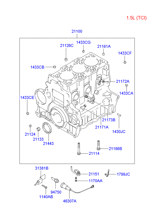 Hyundai 21443-35510 - Vārpstas blīvgredzens, Kloķvārpsta www.autospares.lv